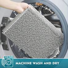 Upgrade Extra Large Bathroom Rugs Set 3 Pieces Thick Absorbent Chenille Bath Mat,Ultra Soft Bathroom Mats,Non Slip Bathroom Floor Mats,Washable Toilet Rug For Bathroom, Bedroom, Kitchen,Light Grey - 灰色 - 查看 9