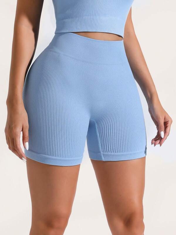 Women's High Waist Elastic Solid Color Versatile Shorts, Suitable For Outdoor, Vacation, Gym, Sports