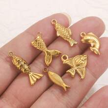 5 pièces Accessoires de fabrication de bijoux en acier inoxydable à la mode et polyvalents, pendentif série océanique baleine pour collier et boucles d'oreilles