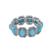1 pulseira elástica de corda turquesa estilo boho, pulseira vintage totem artesanal, presente de Natal e acessório diário