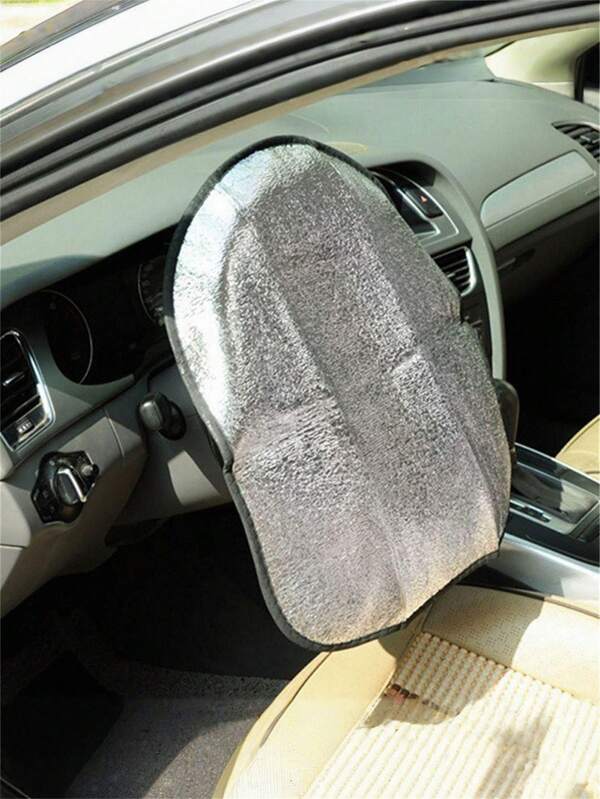 1Pc Universal Car Steering Wheel Sunshade Cover Foldable Shield Car Steering Wheel Reflective Interior Accessories Steering Sun Shade Covers Vehicle Accessories Sunscreen Car Supplies Car Steering Wheel Protector Cover