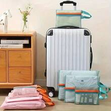 4 件装旅行网状收纳袋 - 带拉链封口的悬挂式收纳袋，可机洗涤纶材质，适用于洗漱用品、服装、内衣、便携式节省空间的手提箱和行李袋，多色设计，可见内容设计旅行必需品旅行配件旅行包假期返校学校用品收纳袋宿舍必备大学