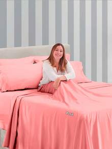 Premium Percal Flex Fitted Sheet - LC - Rosa - Ver 1