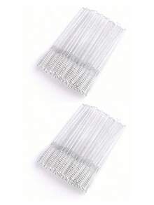 200支装、100支装、50支装、10支装一次性睫毛膏刷，水晶S型睫毛嫁接刷，螺旋睫毛眉刷睫毛棒化妆套装（白色），眉刷，眼影刷，刷子，赠品 - 白色 - 查看 12