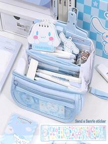 Sanrio 1pc [Authorized] Sanrio Pencil Case, Kuromi Series Large Capacity Stationery Bag, Men's And Women's Pencil Cases Come With Stickers, Perfect As A Back To School Gift,Pencil Pouch,School Bag