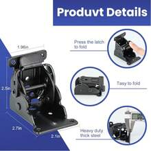 8 Pack 90 Degrees Folding Table Legs Brackets, Lock Extension Support Bracket Heavy Duty Folding Brackets, Foldable Self-Lock Hinges With Screw For Table Chair Bed Leg Feet - Multicolor - View 10