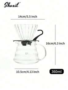shoxil 2 件套优质手冲咖啡套装 - 耐热玻璃云朵壶和滴滤器 | 为家庭咖啡师和咖啡爱好者打造的完整冲泡系统 - 無色 - 查看 12