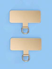 2 Pc Universal Phone Lanyard Patch Metal Slim Phone Strap Accessories - Gold - View 7