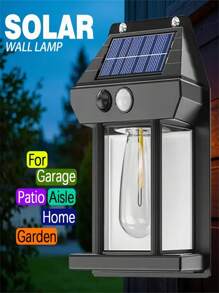 1 Peça Luz de Parede Externa Solar com Sensor de Movimento, 3 Modos, Luzes de Parede Decorativas Adequadas para Pátios