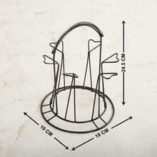 Juego de 6 portavasos de metal negro (19 cm x 24,5 cm) - Negro - Ver 5