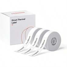 - Cinta para etiquetadora D11/D110/D101, 12 x 40 mm, 480 etiquetas, 3 rollos, blanco - blanco 14x30 - Ver 13