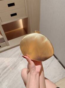 1 pezzo di borsa da sera elegante con forma asimmetrica, borsa romantica da matrimonio, borsetta formale da festa con tracolla a catena per primavera/estate