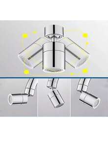 1pc Universal Kitchen Copper Rotatable Anti-Splash Faucet Aerator, Flexible Bathroom Faucet Extension Adapter Bubble Sprayer, Back To School Season