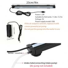 Fish Tank Aquarium LED Air Bubble Oxygenation Lamp Color Changing Bubble Light .LED Nano Bubble Light, Fish Tank Light With Air Bubble Hole,LED 7 Color Automatic Color-Changing Oxygenated Aquarium Tools For Fish Tank,Turtle Tank, Betta, Shrimp