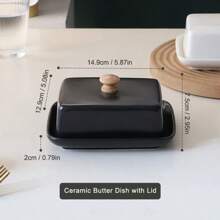 1 Set Ceramic Butter Dish With Lid, Suitable For Baking, Cheese & Butter Storage, Kitchen Accessories, Great For Gifting
