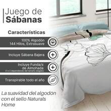 Naturals NATURALS - Juego de Sábanas Estampadas 3/4 Piezas - ✅ Entrega 2-5 días - Incluye Sábana Bajera + 1/2 Fundas de Almohada - 100% Algodón - Extra Suave - Cama 90/135/150/180 - Fabricado en España