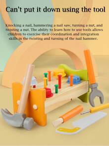 Children's Educational Play House Toys, Screw Disassembly, Assembly, Nut Building Blocks, Simulation Nail Knocking Repair Multi-Functional Tool Table Toys