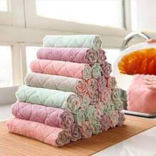 20 piezas de toallas de colores surtidos, toallas de mano de felpa de coral, pañuelos pequeños, paños de limpieza del hogar, toallas suaves absorbentes, suministros de baño, paños de cocina, trapos de limpieza de cocina - Multicolor - Ver 5