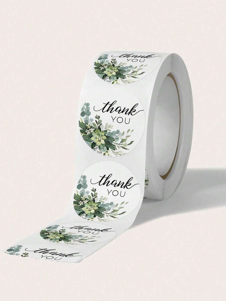 500pcs - Flower Pattern Gratitude Gift Sticker Random Shipment - Multicolor - View 1