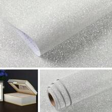 1 Roll Gift Box With Shiny Silver Self-Adhesive Wallpaper Roll 17.7inX39.9/118.1/196.8in Ethylene Based Removable Suitable For Bedroom Wall Cabinet And Dressing Table Decoration Easy To Peel Off And Attach Furniture Renovation And Home Decoration Wall Paper Wall Stickers Room Decor Wall Decor Wall Sticker