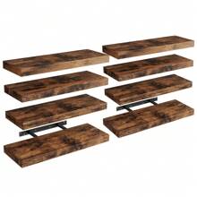Estantes flotantes para el baño, 4/8 piezas de 15.8 pulgadas de estantes de madera rústicos montados en la pared para el almacenamiento del baño, decoración del baño de vuelta al colegio