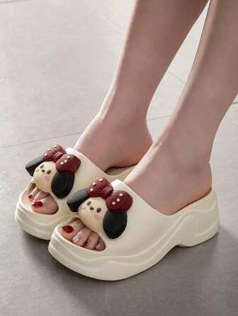 女卡通厚底拖鞋夏季户外装2025新款可爱厚底防滑耐磨沙滩鞋