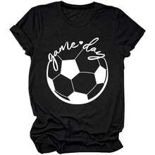 Women's Soccer Game Day T-Shirt - Letter Print | Sport Mom Life Casual - 黑色 - 查看 2