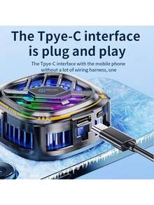 1 pieza Enfriador de teléfono de verano | Dispositivo de enfriamiento digital con pantalla magnética | Ventilador de enfriamiento por semiconductor - Negro - Ver 5