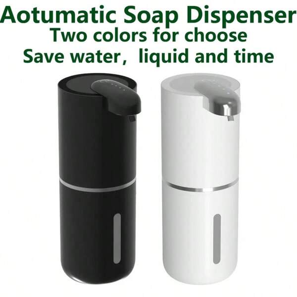 380ml Bad Flüssigseifenspender mit Sensor, modernes automatisches Seifenspender Design, Type-C wiederaufladbar mit langanhaltend Akku, 4 einstellbare Schaumfluss-Modi, berührungslos Seifenspender, tragbar für Arbeitsplatte oder Wandmontage, geeignet für Küche, Bad, Haushaltsreinigung, Geschirrspülen und Händewaschen
