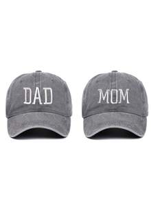 DAZY 2 gorras de béisbol bordadas con "Mamá" y "Papá", diseño unisex transpirable y de moda, adecuado para viajes y actividades al aire libre - A - Ver 9
