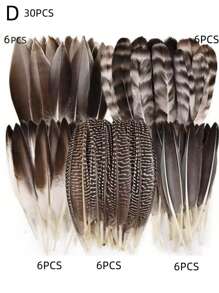 24pcs 4 Styles Natural Spotted Feathers, 6-8 Inches, Bulk For Craft, Jewelry, DIY Decoration