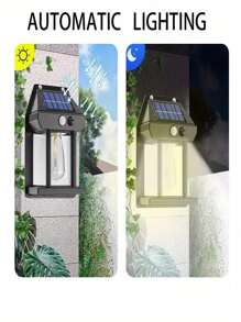 1 Peça Luz de Parede Externa Solar com Sensor de Movimento, 3 Modos, Luzes de Parede Decorativas Adequadas para Pátios