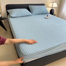 Cooling Mattress Pads - Bed Sheet-small Square-pearl Gray - View 1