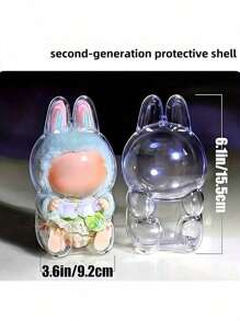 1PC Acrylic Standing Display Case For Labubu 2025 - Dustproof Protective Cover For The Monsters Doll Collectibles, Clear Pendant Holder, Excludes Dolls - Single Pack