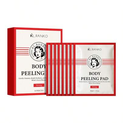 1 قطعة من وسادات تقشير الجسم، متوفرة بالنوع العادي والقوي، تقشير لطيف وتنظيف عميق لترطيب واحتفاظ برطوبة البشرة الجسم 8 قطع في العلبة (متوفر 1 قطعة في العبوة)