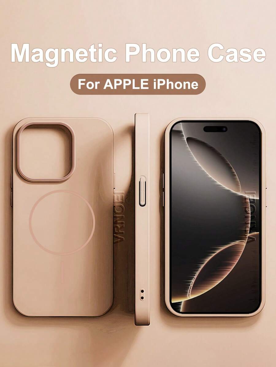 VRNOEI 超薄圆形磁吸手机壳，兼容16/14/11/12/13/15/17 Pro Max/Air，支持磁吸无线充电，全包式配件