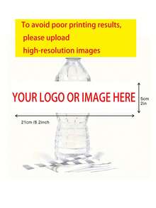 Etichette adesive personalizzabili per bottiglie d'acqua minerale, 500 ml, impermeabili, etichette personalizzate, adatte per decorazioni di celebrazioni, matrimoni, compleanni, feste ed eventi con finitura glitterata, riutilizzabili, bianche con motivo a scacchi, decorazioni per eventi | Etichette glitterate | Etichette adesive, decorazioni per bottiglie d'acqua, adatte per matrimoni, compleanni, affari, di feste, dimensione singola: 21 cm x 5 cm, pronte per un brunch