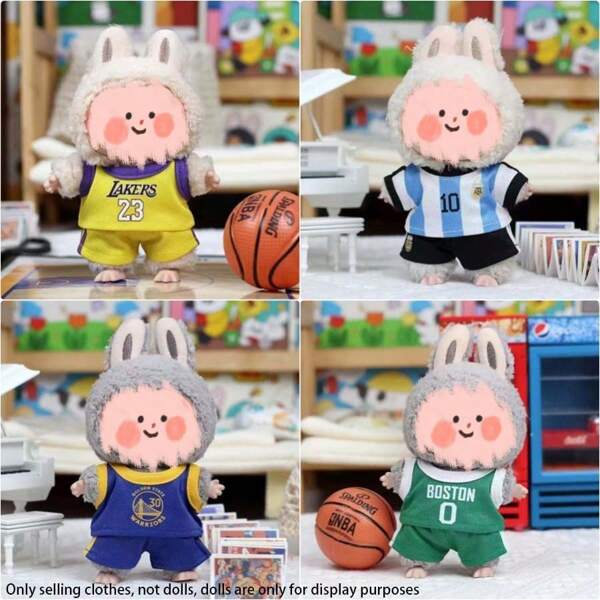 Jersey Only For 17cm Doll Clothes, Sports Style Replacement Outfit Set, Includes Plush Doll
