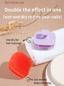 WANMEI 1 perie pătrată de păr, perie exfoliantă pentru scalp, perie de curățare a mătreții, masaj flexibil pentru scalp, potrivit pentru casă, birou, călătorii, animale de companie, cămine, înapoi la școală, curățitor și exfoliant pentru scalp din silicon pentru îndepărtarea mătreții și promovarea creșterii părului, utilizare umedă și uscată, perie de șampon unisex. - Multicolor - Vizualizare 6