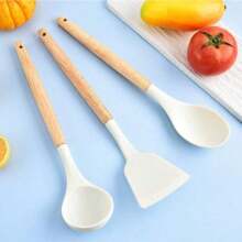 12pcs/Set Non-Stick Cookware Set Include Spatula, Ladle, Soup Spoon And Storage Bucket