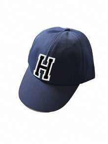 1pc A-Z Letter Adjustable Baby/Toddler Baseball Cap, Kids Sun Hat, Unisex Casual Snapback - Navy Blue - View 8