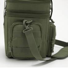 Large Capacity Men's Tactical Lunch Bag, Cooler Insulated Pouch, Heat Insulation, Suitable For Traveling For Work, Camping Picnic, Outdoor Activities, Office Use, MOLLE Webbing System - 軍綠色 - 查看 5