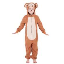 Kids Monkey Jumpsuit, Animal Monkey Costume Theme Party, Cartoon Costume Jumpsuit, Suitable For Boys And Girls, Can Be Paired With Adult Monkey Jumpsuit - màu nâu - Xem 5