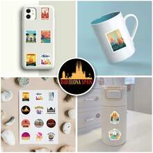 55 Stücke Barcelona Aufkleber, Reiseaufkleber, Länderaufkleber, Barcelona Geschenke, Barcelona Merchandise, Graffiti-Aufkleber, Massenaufkleber, wasserfeste Aufkleber für Skateboard, Gepäck, Laptops, Stoßstangen, Themenparty-Zubehör