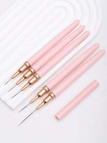 5Pcs Nail Liner Brush Set, Painting Drawing Nail Design Brushes, Nail Art Striping Pen Long Lines Tiny Details Fine Drawing Nail Brush For Beginners And Professional Nail Salon