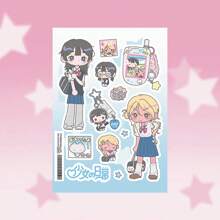 1 Sheet Kawaii Japanese Style Girl Diary Stickers, Cartoon Character Decorative Stickers For Scrapbooking/Planner,School Supplies,Back To School