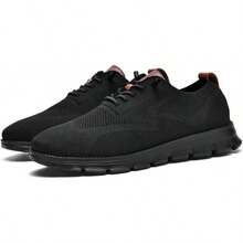 Men's Lightweight Casual Lace - Up Oxfords Walking Shoes, Comfortable Dress Shoes, Breeze Style - Black - View 4