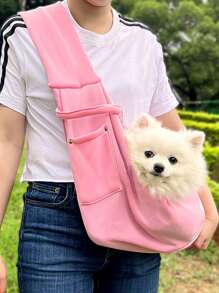 [Fashion Pet Carrier] Outdoor Pet Tote Bag | Lightweight Breathable Fabric, Adjustable Shoulder Strap, Snap Closure, Front Dog & Cat Face Window - Fits Pets Up To 7.5kg/16.5lbs, Light Blue And Black