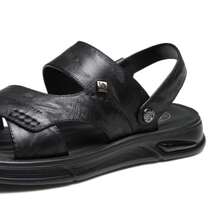 CAMEL CROWN Sandale de exterior pentru bărbați, sandale de primăvară și de vară, piele moale din piele de vacă, respirabile, ușoare, sandale de afaceri în două direcții