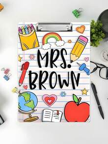 Personalization Teacher Clipboard, Custom Acrylic Clipboard With Teacher Name, Elements Teacher Clipboard, Back To School Teacher Appreciation,School Supplies - Multicolor - View 2